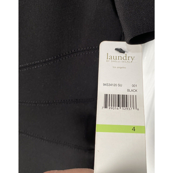 Laundry Shelli Segal Black Knee Length Sheath Dress Empire Waist Sz 4 NWT - Picture 6 of 10